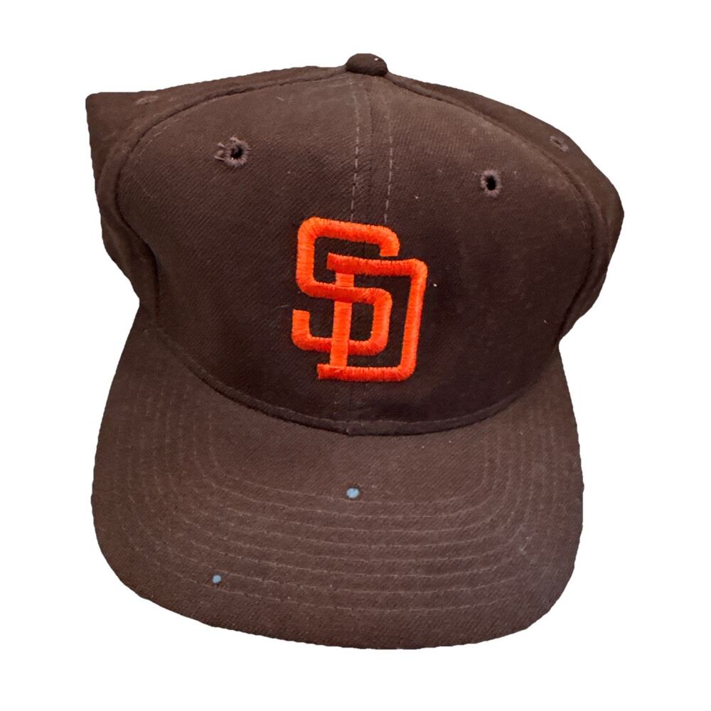 Sports Specialties Vintage 90s San Diego Padres Brown Wool Logo Fitted Hat 7 3/4